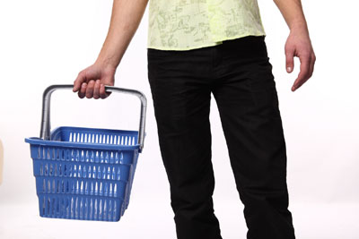 Man with shopping basket