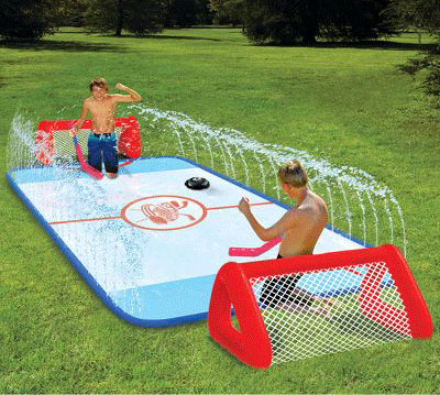 Water Soaked Knee Hockey Rink 