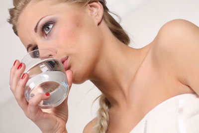 Woman drinking water