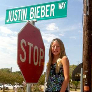 Justin Bieber Street sign and Caroline Gonzalez