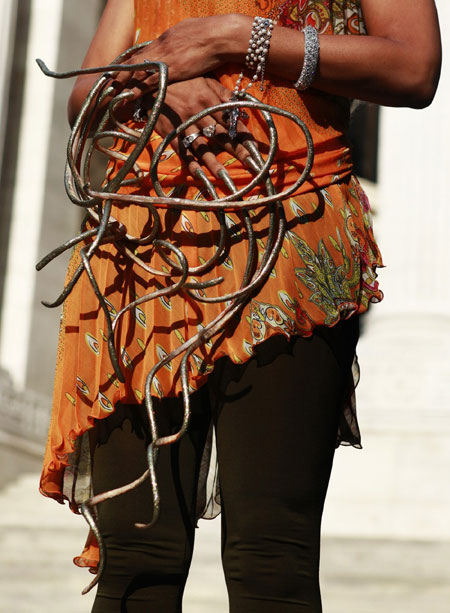 Woman has the longest fingernails in the world