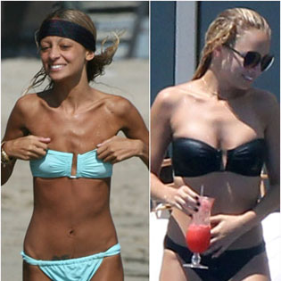Nicole Richie before and after Boob Job