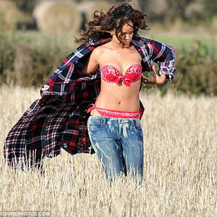 Rihanna in bikini in the field
