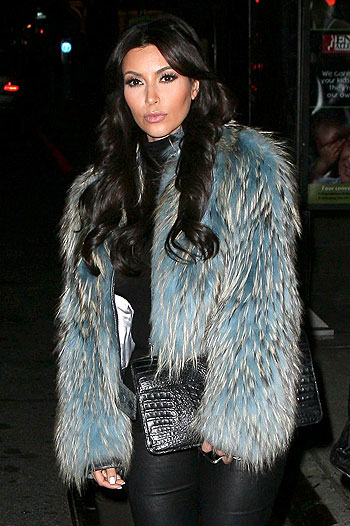 Kim Kardashian wearing fur