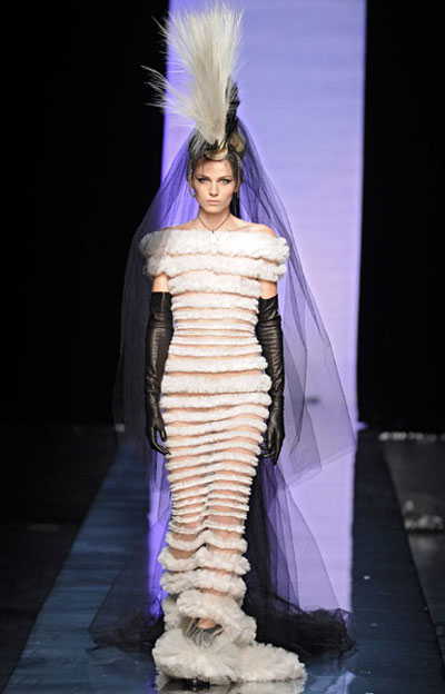 Model Andrej Pejic on fashion show