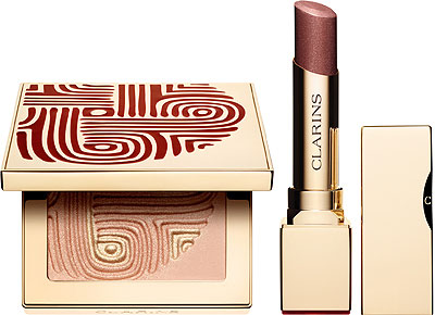 Clarins Holiday Makeup Lipstick and Powder