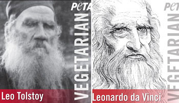 Vegetarians Leo Tolstoy and Leonardo da Vinci