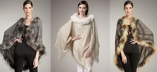 Trendy poncho with fur