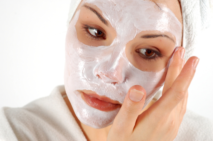 Woman Using a Facial Mineral Mask