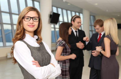 Colleagues gossiping in the office