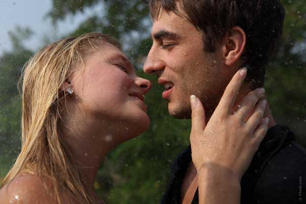kissing, man, woman, romance, date