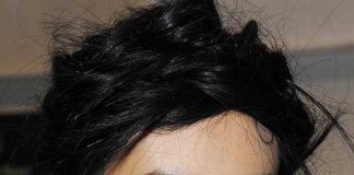 Ombre Nails and Violet Lips Nicole Miller SS 2014