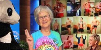 86 Years Old Granny Poses in Swimwear