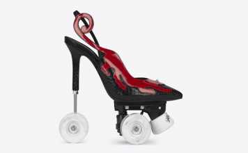 Saint Laurent Roller-Skate Stiletto Anya 100 Patch Pump Roller