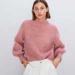 Autumn-Winter-Puff-Sleeve-Sweater-Women-Za-Fashion-Clothes-Long-Sleeves-Pullovers-2019-Streetwear-Pink-Yellow-girl